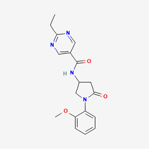 2-ethyl-N-[1-(2-methoxyphenyl)-5-oxopyrrolidin-3-yl]pyrimidine-5-carboxamide