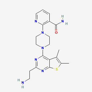 2-{4-[2-(2-Aminoethyl)-5,6-dimethylthieno[2,3-d]pyrimidin-4-yl]piperazin-1-yl}nicotinamide