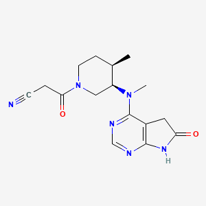 1-Piperidinepropanenitrile, 3-((6,7-dihydro-6-oxo-5H-pyrrolo(2,3-d)pyrimidin-4-yl)methylamino)-4-methyl-beta-oxo-
