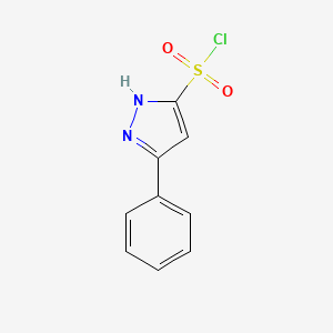 molecular formula C9H7ClN2O2S B1651545 3-Phenyl-1H-pyrazole-5-sulfonyl chloride CAS No. 1277168-02-1