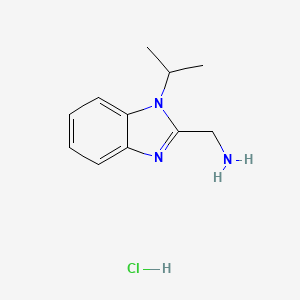 molecular formula C11H16ClN3 B1651551 (1-isopropyl-1H-benzo[d]imidazol-2-yl)methanamine hydrochloride CAS No. 1279219-31-6