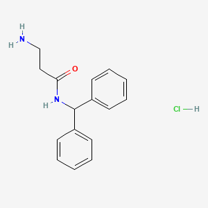 molecular formula C16H19ClN2O B1651552 3-amino-N-benzhydrylpropanamide hydrochloride CAS No. 1279219-33-8