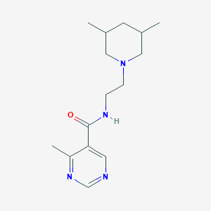 molecular formula C15H24N4O B1651557 N-[2-(3,5-dimethylpiperidin-1-yl)ethyl]-4-methylpyrimidine-5-carboxamide CAS No. 1281025-82-8