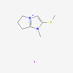 molecular formula C8H13IN2S B1651558 6,7-Dihydro-1-methyl-2-(methylthio)-5H-pyrrolo(1,2-a)imidazolium iodide CAS No. 128366-12-1