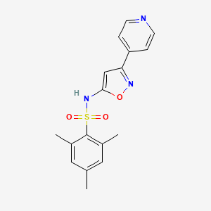 molecular formula C17H17N3O3S B1651560 2,4,6-trimethyl-N-(3-pyridin-4-ylisoxazol-5-yl)benzenesulfonamide CAS No. 1284221-54-0