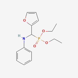 molecular formula C15H20NO4P B1651562 Phosphonic acid, [2-furanyl(phenylamino)methyl]-, diethyl ester CAS No. 128436-40-8