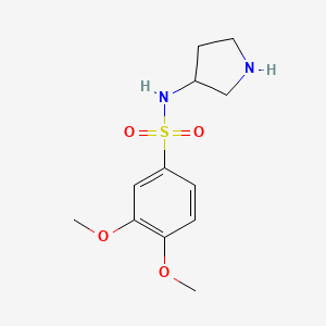 molecular formula C12H18N2O4S B1651564 3,4-dimethoxy-N-pyrrolidin-3-ylbenzenesulfonamide CAS No. 1285160-90-8