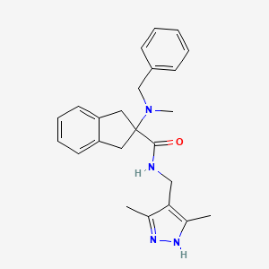 2-[benzyl(methyl)amino]-N-[(3,5-dimethyl-1H-pyrazol-4-yl)methyl]-1,3-dihydroindene-2-carboxamide