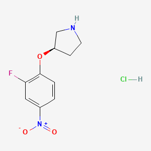 molecular formula C10H12ClFN2O3 B1651568 (R)-3-(2-Fluoro-4-nitrophenoxy)pyrrolidine hydrochloride CAS No. 1286207-39-3
