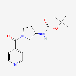 molecular formula C15H21N3O3 B1651571 (S)-tert-Butyl 1-isonicotinoylpyrrolidin-3-ylcarbamate CAS No. 1286209-19-5
