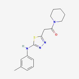 molecular formula C16H20N4OS B1651575 1-(Piperidin-1-yl)-2-(5-(m-tolylamino)-1,3,4-thiadiazol-2-yl)ethanone CAS No. 1286700-27-3