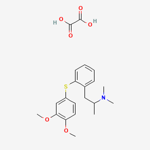 molecular formula C21H27NO6S B1651579 2-((3,4-Dimethoxyphenyl)thio)-N,N,alpha-trimethylbenzeneethanamine ethanedioate (1:1) CAS No. 128959-30-8