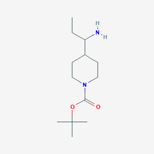 molecular formula C13H26N2O2 B1651580 tert-Butyl 4-(1-aminopropyl)piperidine-1-carboxylate CAS No. 1290046-62-6