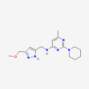 molecular formula C16H24N6O B1651591 N-[[3-(methoxymethyl)-1H-pyrazol-5-yl]methyl]-6-methyl-2-piperidin-1-ylpyrimidin-4-amine CAS No. 1296274-70-8