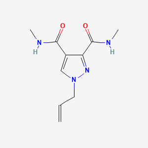molecular formula C10H14N4O2 B1651594 Pyrazole-3,4-dicarboxamide, 1-allyl-N,N'-dimethyl- CAS No. 13004-59-6