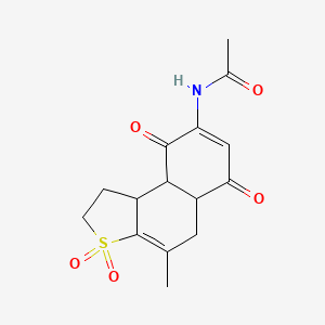 molecular formula C15H17NO5S B1651607 N-(4-methyl-3,3,6,9-tetraoxo-1,2,5,5a,9a,9b-hexahydrobenzo[e][1]benzothiol-8-yl)acetamide CAS No. 130639-74-6