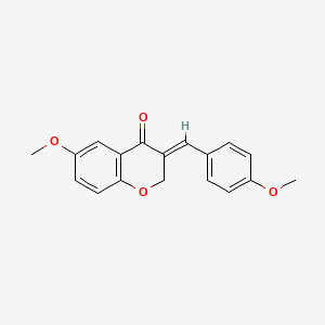 molecular formula C18H16O4 B1651611 (E)-2,3-Dihydro-6-methoxy-3-((4-methoxyphenyl)methylene)-4H-1-benzopyran-4-one CAS No. 130688-88-9