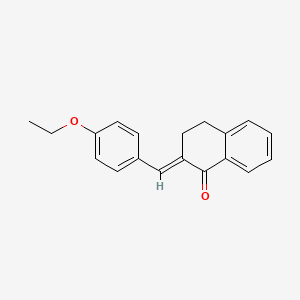 molecular formula C19H18O2 B1651613 (E)-3,4-Dihydro-2-((4-ethoxyphenyl)methylene)-1(2H)-naphthalenone CAS No. 130689-16-6