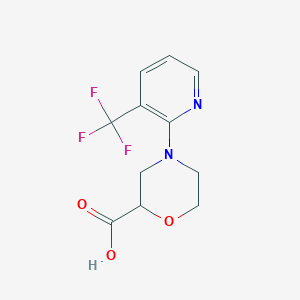 molecular formula C11H11F3N2O3 B1651617 4-[3-(Trifluoromethyl)pyridin-2-yl]morpholine-2-carboxylic acid CAS No. 1307550-02-2