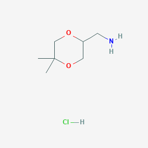molecular formula C7H16ClNO2 B1651635 (5,5-Dimethyl-1,4-dioxan-2-yl)methanamine hydrochloride CAS No. 1311254-64-4