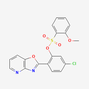 molecular formula C19H13ClN2O5S B1651650 5-Chloro-2-[1,3]oxazolo[4,5-b]pyridin-2-ylphenyl 2-methoxy-1-benzenesulfonate CAS No. 1314217-73-6