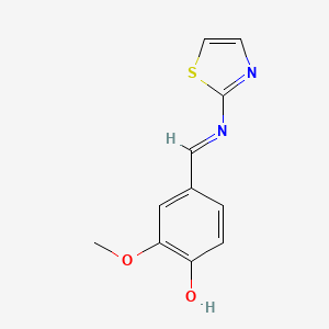 molecular formula C11H10N2O2S B1651654 Phenol, 2-methoxy-4-[(2-thiazolylimino)methyl]- CAS No. 13148-54-4