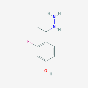 molecular formula C8H11FN2O B1651656 3-Fluoro-4-(1-hydrazinylethyl)phenol CAS No. 1314923-22-2