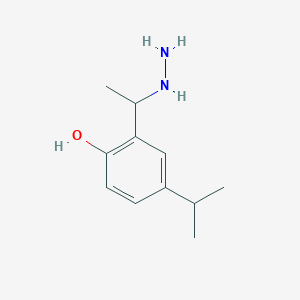molecular formula C11H18N2O B1651658 2-(1-Hydrazinylethyl)-4-propan-2-ylphenol CAS No. 1314932-88-1