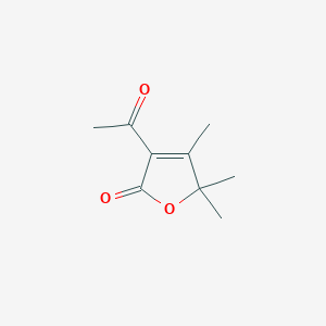 molecular formula C9H12O3 B1651664 2(5H)-Furanone, 3-acetyl-4,5,5-trimethyl- CAS No. 13156-10-0