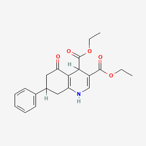 molecular formula C21H23NO5 B1651673 Diethyl 1,4,5,6,7,8-hexahydro-5-oxo-7-phenyl-3,4-quinolinedicarboxylate CAS No. 131929-09-4