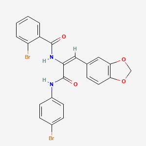 B1651674 N-((E)-2-(1,3-benzodioxol-5-yl)-1-{[(4-bromophenyl)amino]carbonyl}vinyl)-2-bromobenzamide CAS No. 1321974-22-4