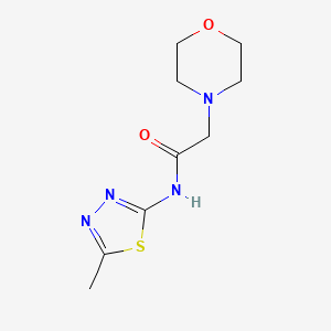molecular formula C9H14N4O2S B1651679 4-Morpholineacetamide, N-(5-methyl-1,3,4-thiadiazol-2-yl)- CAS No. 132304-36-0