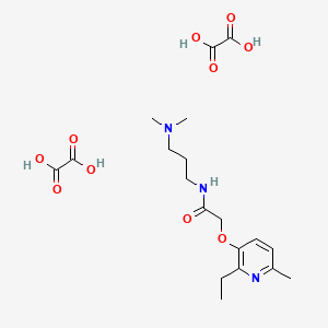 molecular formula C19H29N3O10 B1651687 N-[3-(dimethylamino)propyl]-2-(2-ethyl-6-methylpyridin-3-yl)oxyacetamide;oxalic acid CAS No. 132401-82-2