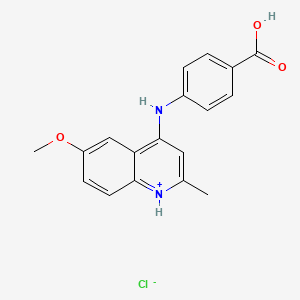 4-[(6-Methoxy-2-methylquinolin-1-ium-4-yl)amino]benzoic acid;chloride