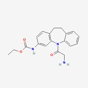 Carbamic acid, (5-(aminoacetyl)-10,11-dihydro-5H-dibenz(b,f)azepin-3-yl)-, ethyl ester