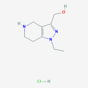 molecular formula C9H16ClN3O B1651718 (1-Ethyl-4,5,6,7-tetrahydro-1H-pyrazolo[4,3-c]pyridin-3-yl)methanol hydrochloride CAS No. 1332531-59-5