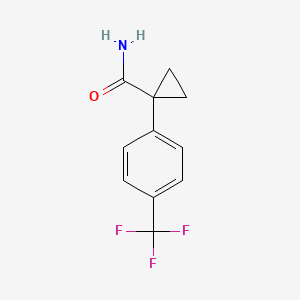 molecular formula C11H10F3NO B1651719 1-[4-(Trifluoromethyl)phenyl]cyclopropane-1-carboxamide CAS No. 133284-49-8