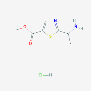 molecular formula C7H11ClN2O2S B1651720 Methyl 2-(1-aminoethyl)-1,3-thiazole-5-carboxylate hydrochloride CAS No. 1332873-11-6