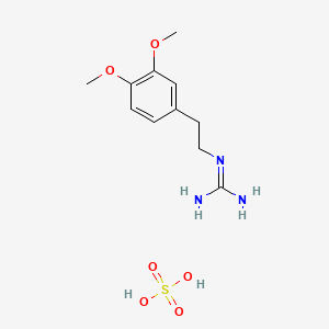 molecular formula C11H19N3O6S B1651724 2-[2-(3,4-Dimethoxyphenyl)ethyl]guanidine;sulfuric acid CAS No. 13333-60-3