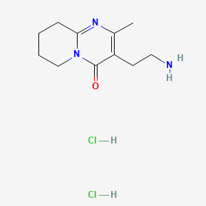 molecular formula C11H19Cl2N3O B1651725 3-(2-Aminoethyl)-6,7,8,9-tetrahydro-2-methyl-4H-pyrido(1,2-a)pyrimidin-4-one dihydrochloride CAS No. 1333491-21-6
