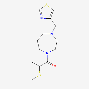 molecular formula C13H21N3OS2 B1651726 2-(Methylsulfanyl)-1-{4-[(1,3-thiazol-4-yl)methyl]-1,4-diazepan-1-yl}propan-1-one CAS No. 1333537-83-9