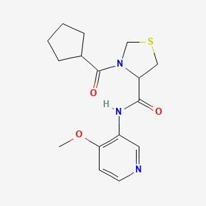 molecular formula C16H21N3O3S B1651729 3-cyclopentanecarbonyl-N-(4-methoxypyridin-3-yl)-1,3-thiazolidine-4-carboxamide CAS No. 1333608-53-9