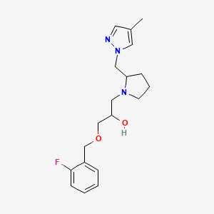 B1651733 1-[(2-fluorophenyl)methoxy]-3-{2-[(4-methyl-1H-pyrazol-1-yl)methyl]pyrrolidin-1-yl}propan-2-ol CAS No. 1333675-44-7