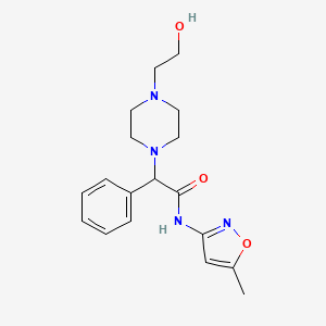 molecular formula C18H24N4O3 B1651736 2-[4-(2-hydroxyethyl)piperazin-1-yl]-N-(5-methyl-1,2-oxazol-3-yl)-2-phenylacetamide CAS No. 1333710-31-8