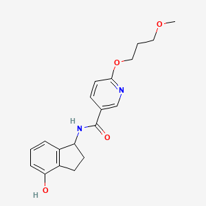 molecular formula C19H22N2O4 B1651737 N-(4-hydroxy-2,3-dihydro-1H-inden-1-yl)-6-(3-methoxypropoxy)pyridine-3-carboxamide CAS No. 1333794-26-5