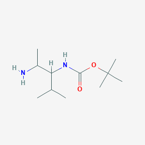 molecular formula C11H24N2O2 B1651749 tert-butyl N-(2-amino-4-methylpentan-3-yl)carbamate CAS No. 1334499-54-5