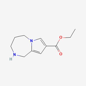molecular formula C11H16N2O2 B1651768 ethyl 2,3,4,5-tetrahydro-1H-pyrrolo[1,2-a][1,4]diazepine-8-carboxylate CAS No. 1338563-18-0