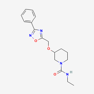 molecular formula C17H22N4O3 B1651789 N~1~-ethyl-3-[(3-phenyl-1,2,4-oxadiazol-5-yl)methoxy]tetrahydro-1(2H)-pyridinecarboxamide CAS No. 1340968-03-7