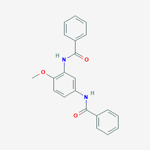 molecular formula C21H18N2O3 B1651806 N-(3-benzamido-4-methoxyphenyl)benzamide CAS No. 13431-11-3