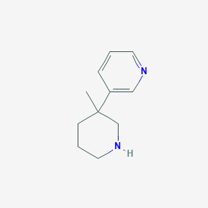 molecular formula C11H16N2 B1651808 3-(3-Methylpiperidin-3-yl)pyridine CAS No. 1343942-76-6